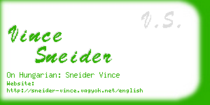 vince sneider business card